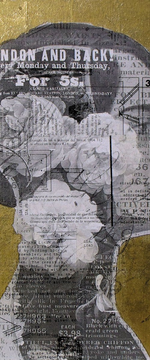Collage_35_40x40 cm_Matt gold portrait by Manel Villalonga