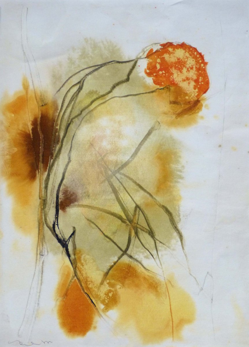 Abstract Ink Drawing By Frederic Belaubre, 17 X 23, Abstract Dn10, Original Artwork