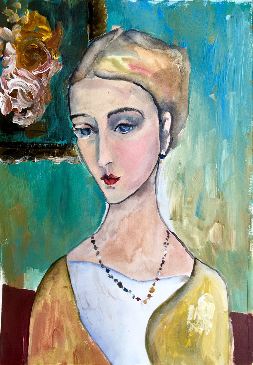 Modigliani Classic Woman in London #7 by Mila Kilic