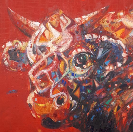 Red bull (70x70cm oil/canvas)