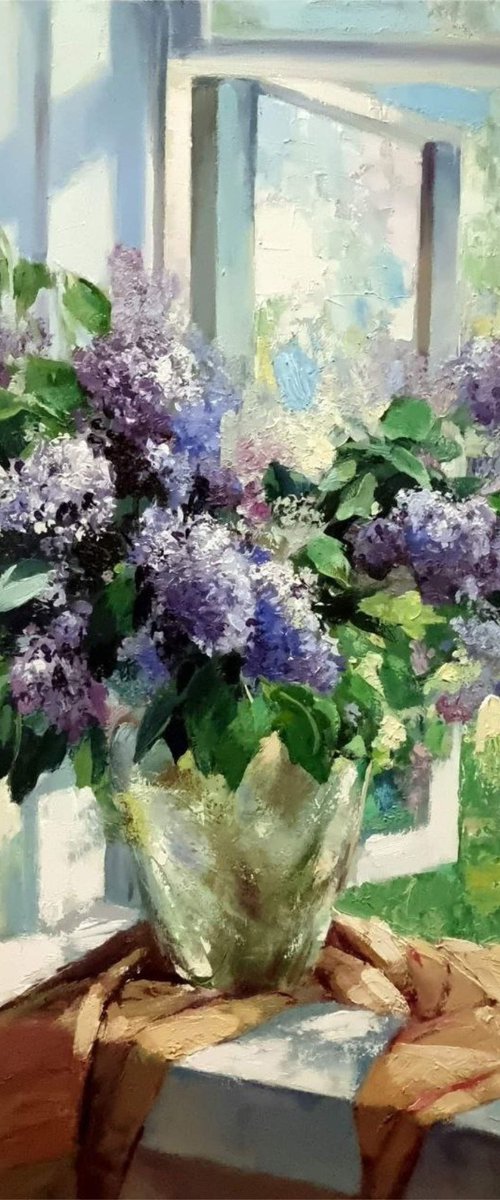 Lilacs on the Window by Yuri Pryadko