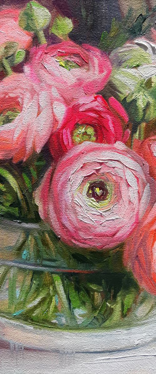 Ranunculus flowers by Nataly Derevyanko