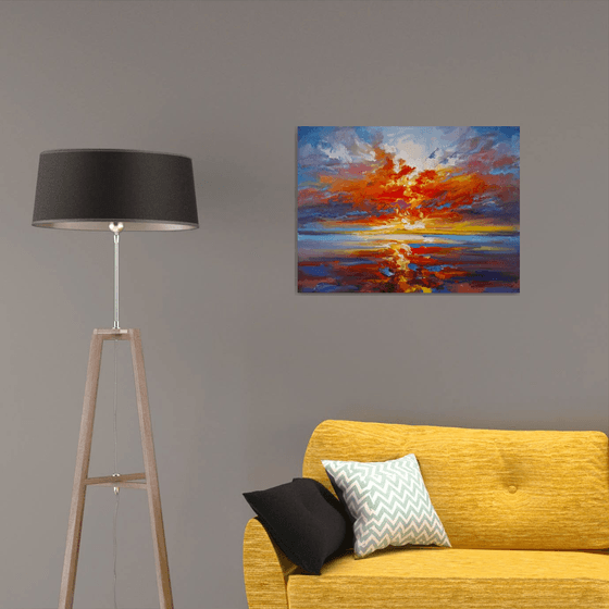 Fiery Glow Over the Silent Sea