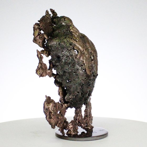 The mountain yogi III - male body lace metal artwork bronze steel
