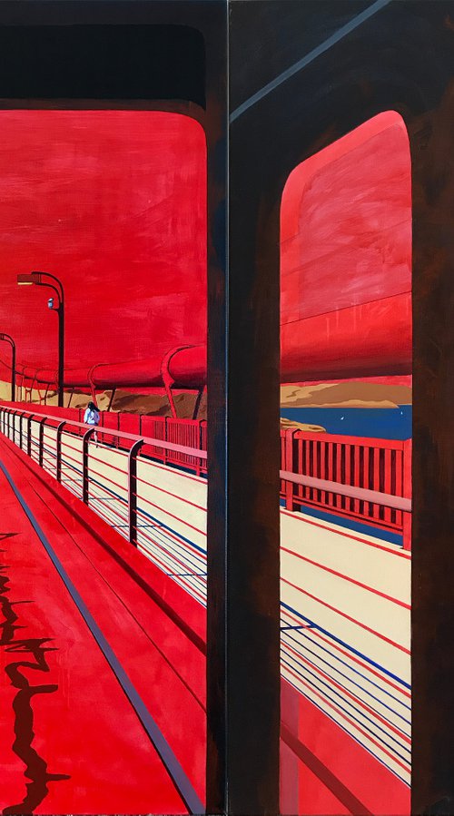 Golden Gate Bridge Transit (Diptych) by Alex Nizovsky