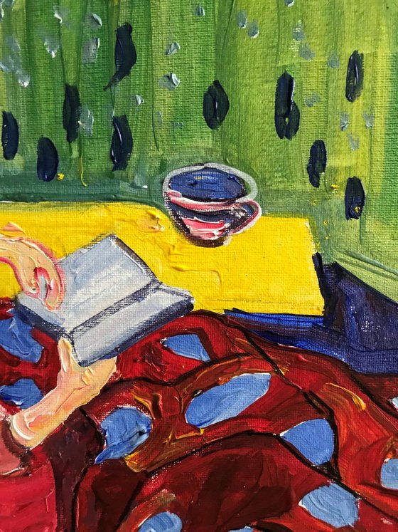 Blanket and book