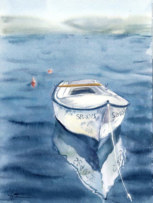 White boat by Olga Shefranov (Tchefranov)