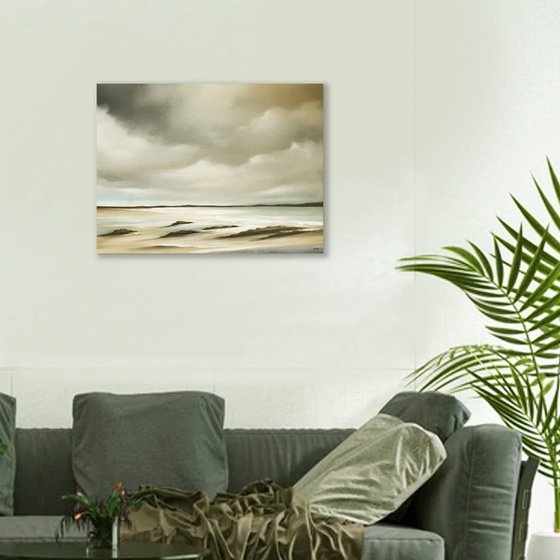 Absence Of Noise - Original Seascape Oil Painting on Stretched Canvas