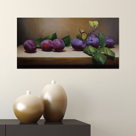 "Still life with plums"