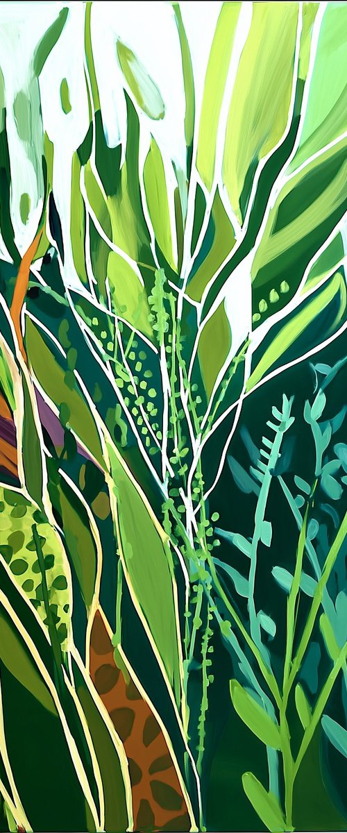 Magic Greenery #8 green abstraction by V+V Kniazievi