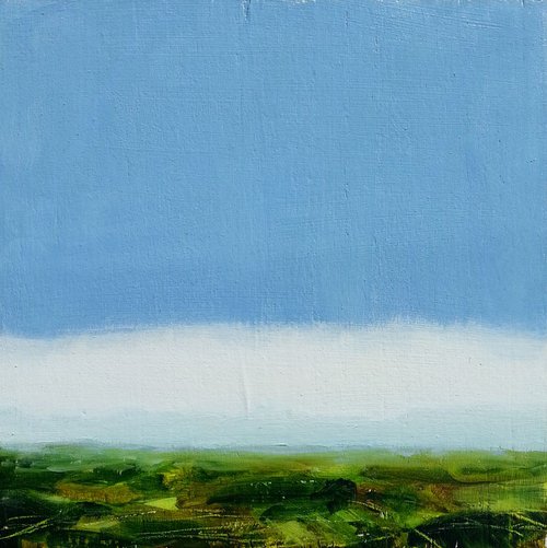 Study : Clouds - landscape #17 - oil on MDF panel by Fabienne Monestier