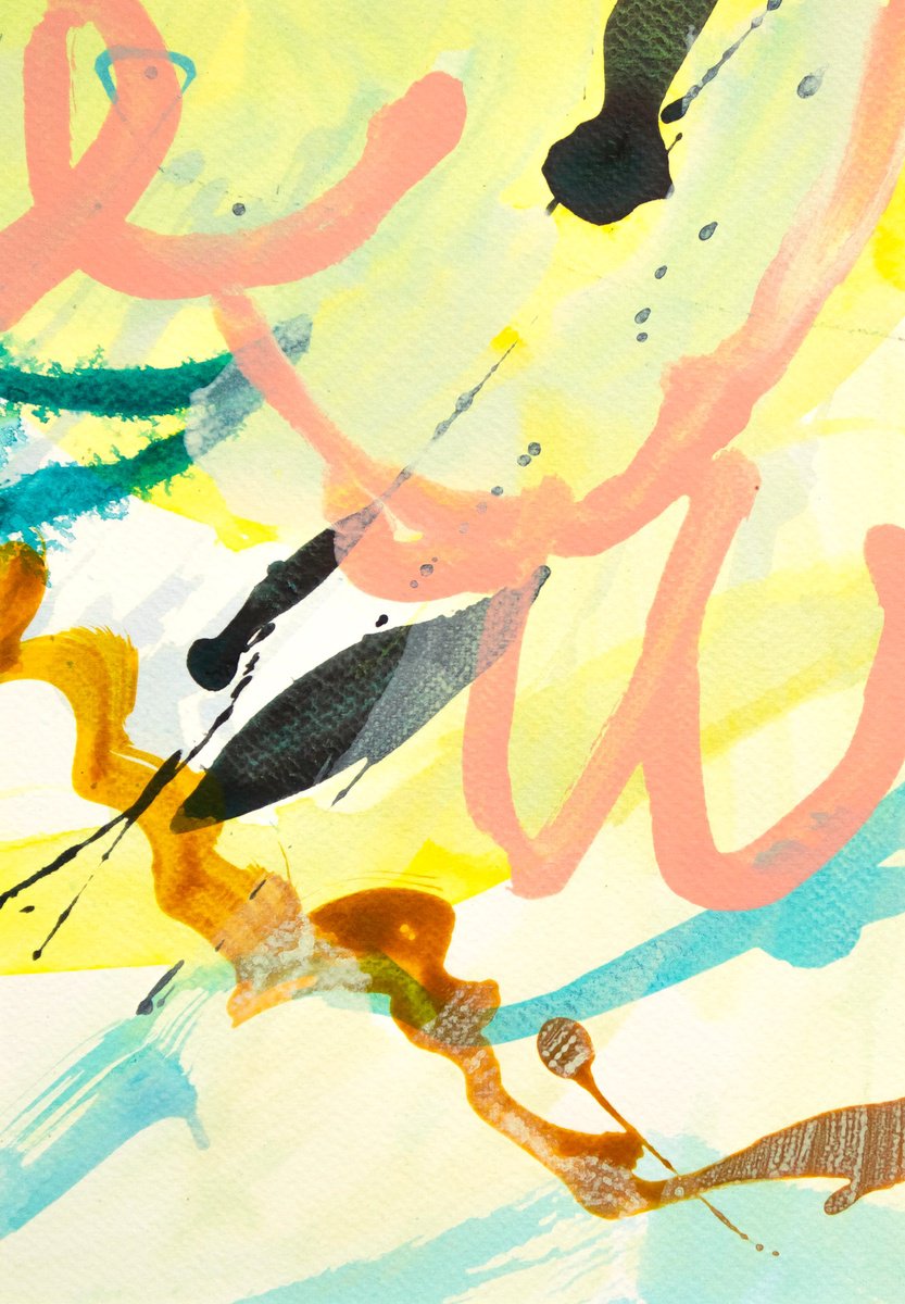 Organic Abstract Acrylic Painting By Suzie Cumming, 12 X 17", Ebb And Flow, Original Artwork