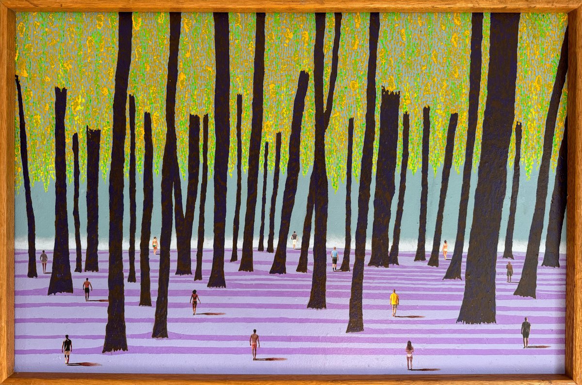 Surrealistic Landscape Painting By Stefano Pallara, 36 X 24", Another Day, Original Artwork