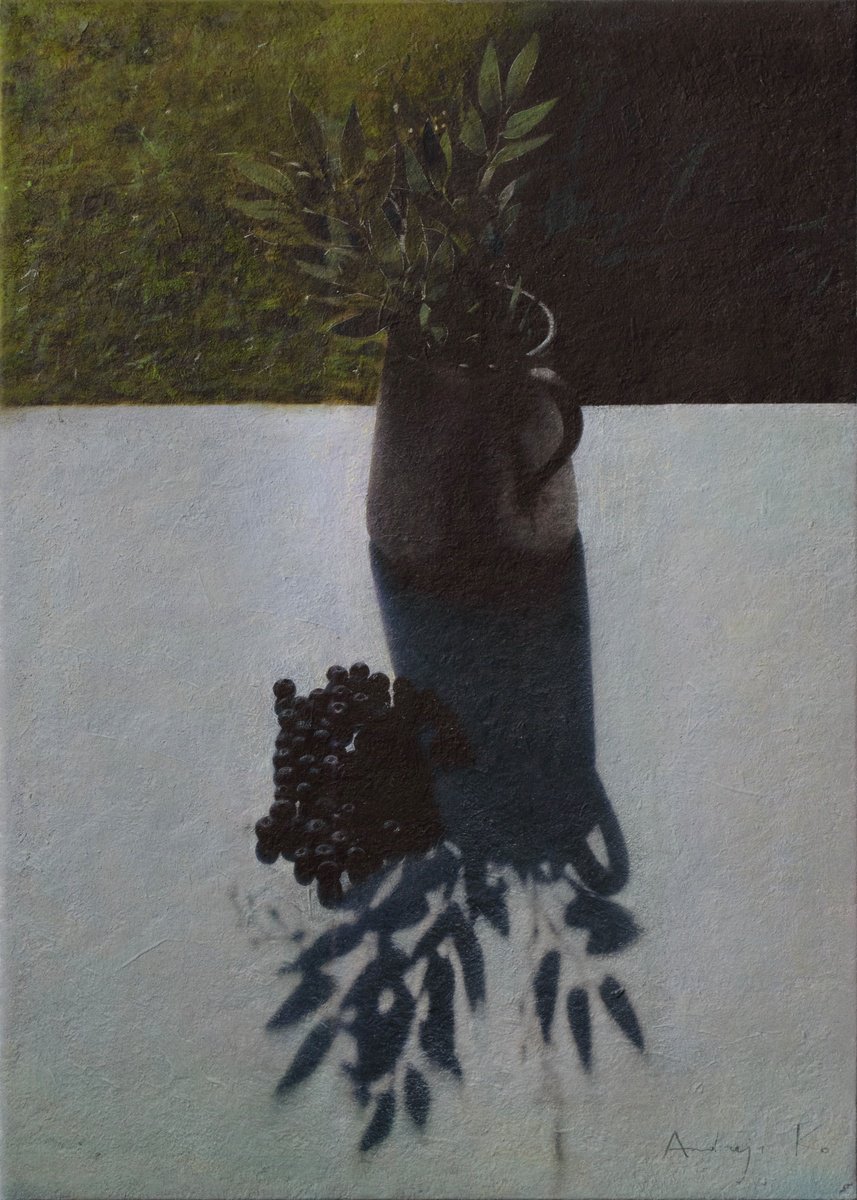 Photorealistic Still Life Acrylic Painting By Andrejs Ko, 20 X 28, August Heat, Original Artwork