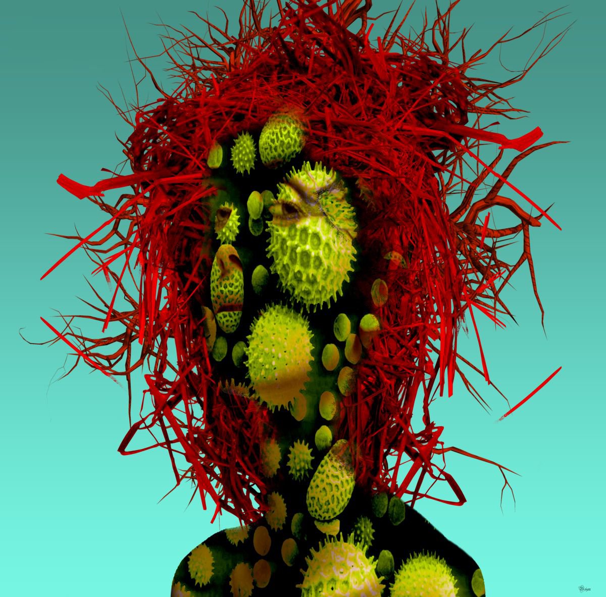 Illustrative Portrait Photograph By Bojan Jevtic, 39 X 39, The Worst Of Me, Original Artwork