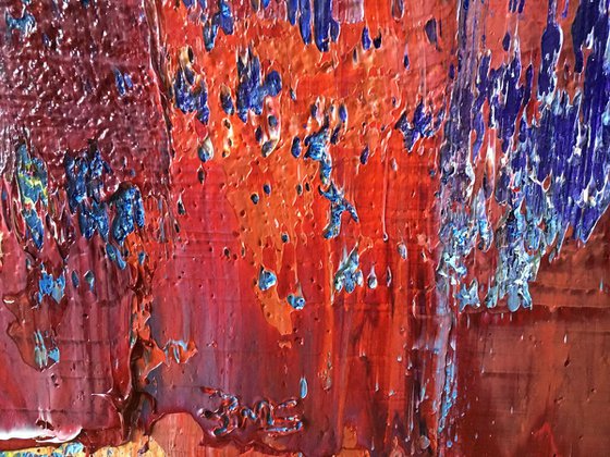 "Sound Wave" - FREE WORLDWIDE SHIPPING - Original Large PMS Oil Painting On Canvas - 48 x 24 inches