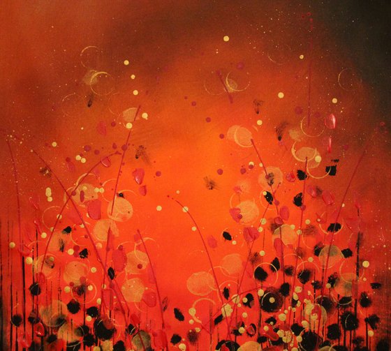 Perfect Atmosphere - Extra large original abstract floral landscape