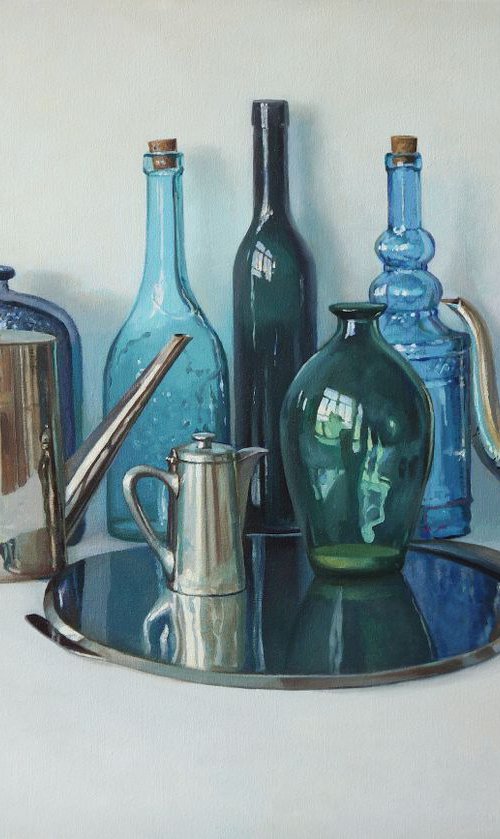 Still Life with Colorful Glass by Sergej Sologub