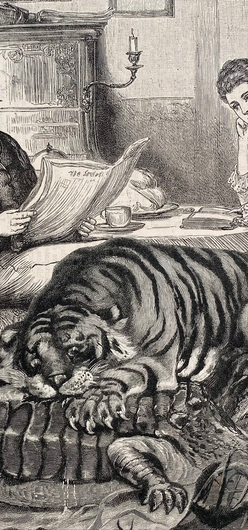 Alligator and tiger with James and Mary by Tudor Evans
