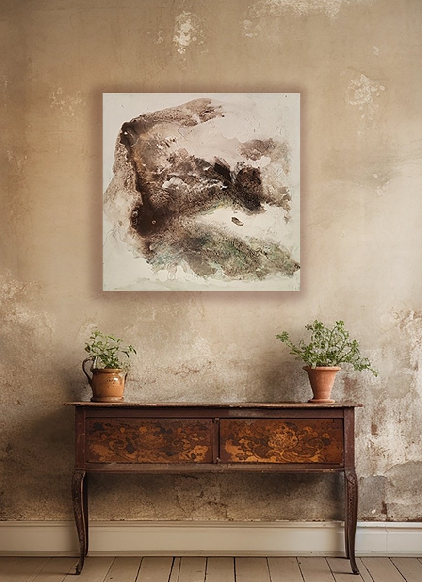 Surrealistic Animal Acrylic Painting By Doris Duschelbauer, 28 X 28, Sumergido - Submerged, Original Artwork