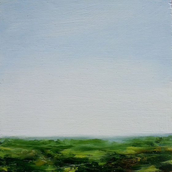 Study : Clouds - landscape #15 - oil on wood panel