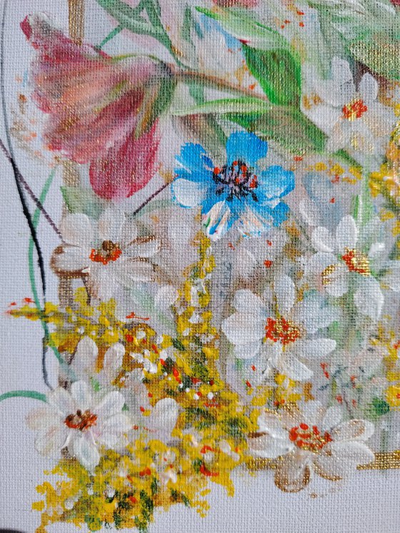 Diptych "Splashes of Sunny Summer". Original.