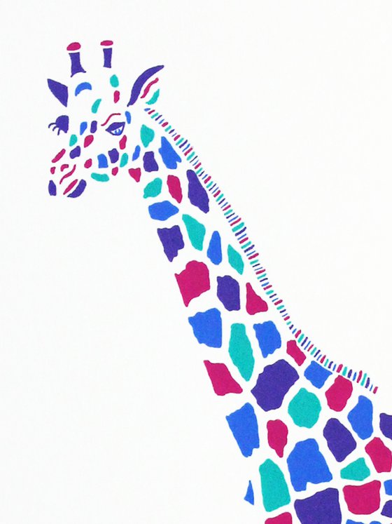 Colourful giraffe