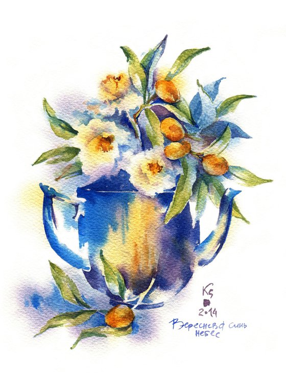 Diptych "Orange and Blue"