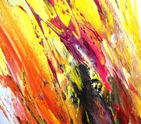 Yellow Red Abstraction XL 1