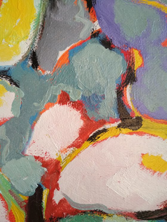 Bouquet (80x90cm, oil painting, ready to hang)