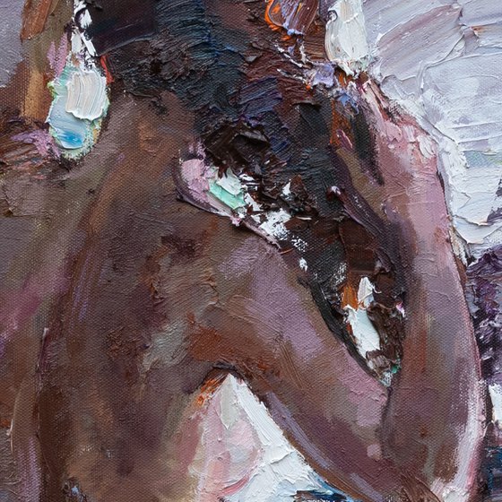 Nude woman oil painting