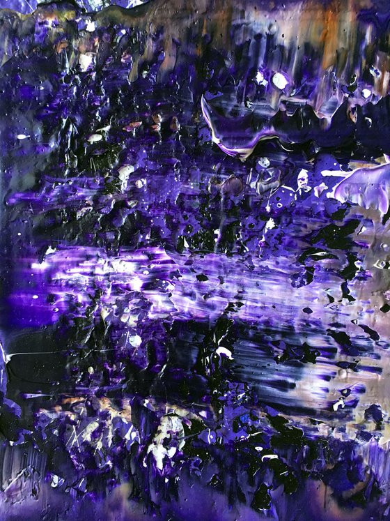 "Rock Me In Purple" - Original Large PMS Oil Painting On Canvas - 36 x 18 inches