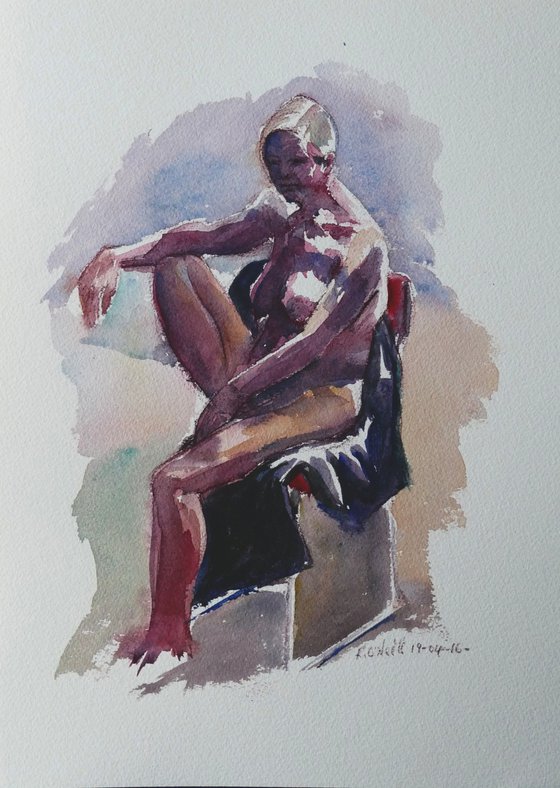 Seated female nude