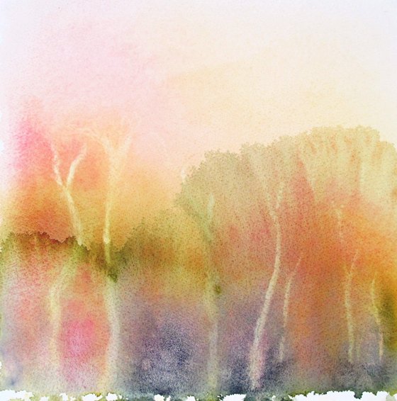 Pink winter landscape