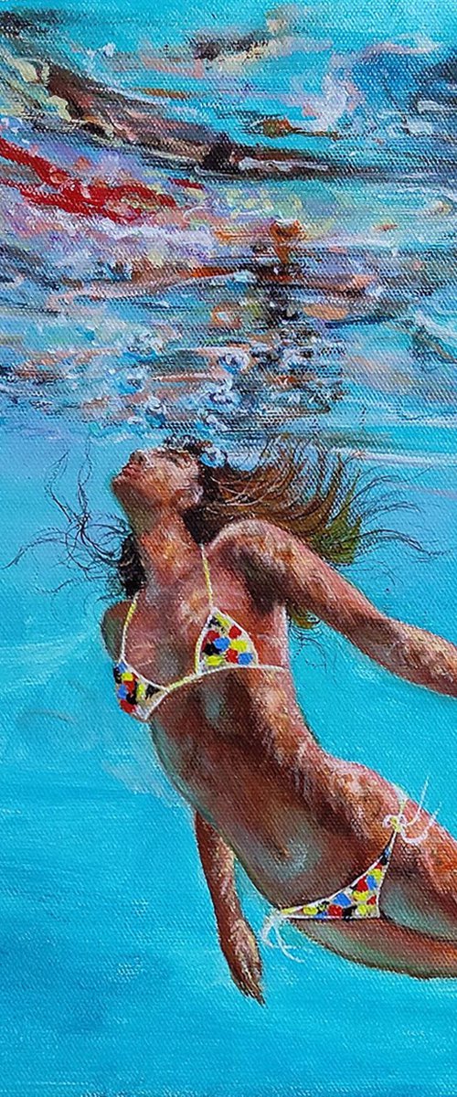 Girl in pool 3 by Vishalandra Dakur