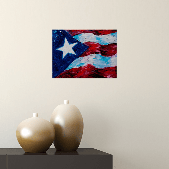 PR Flag - original acrylic vibrant artwork