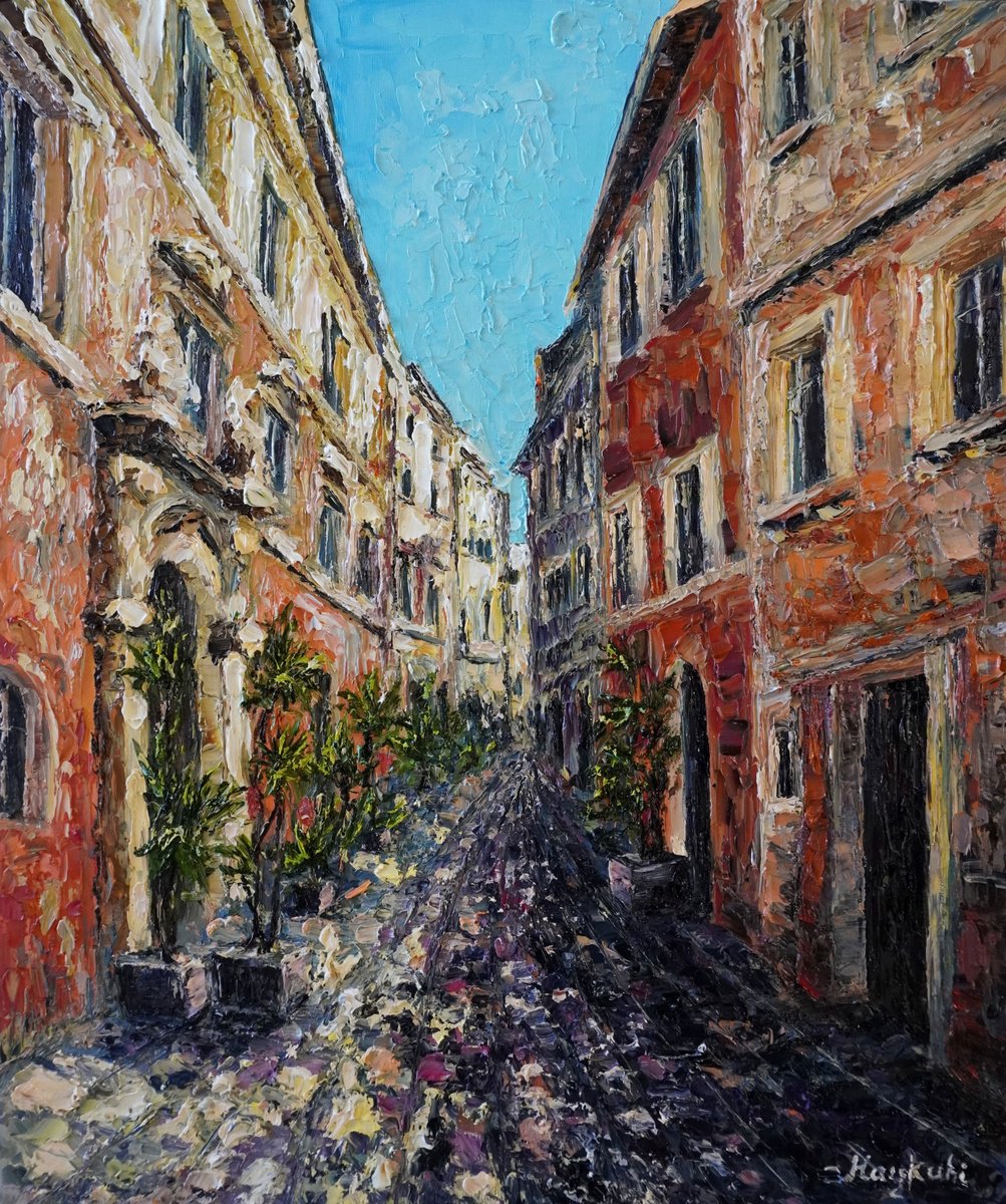 Impressionistic Cityscapes Oil Painting By Haykuhi Khachatryan, 20 X 24, A Street In Rome, Original Artwork