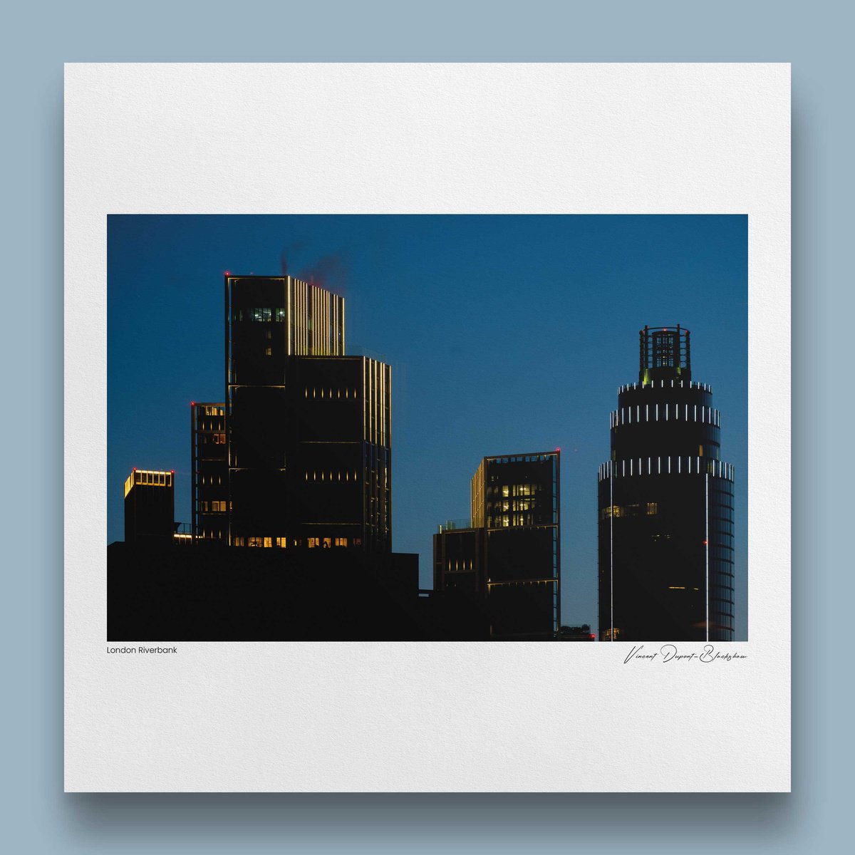 Cityscapes Photograph By Vincent Dupont-Blackshaw, 20 X 20", London Riverbank, Original Artwork