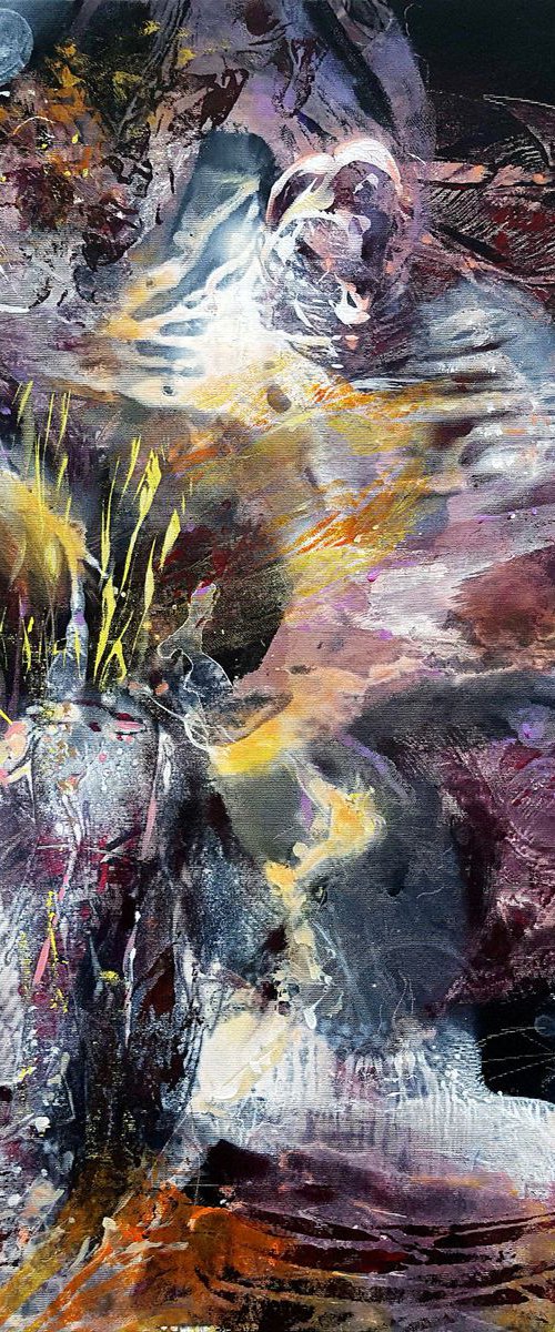 Still life like energy exploding Oneiric art About silence and meditation Flowers of eternity by  O KLOSKA by Kloska Ovidiu