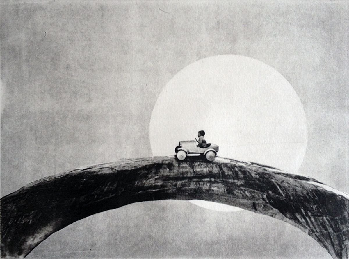 Urban And Pop Landscape Etchings & Engravings By Jaco Putker, 13 X 10, The Rounds No.1, Original Artwork