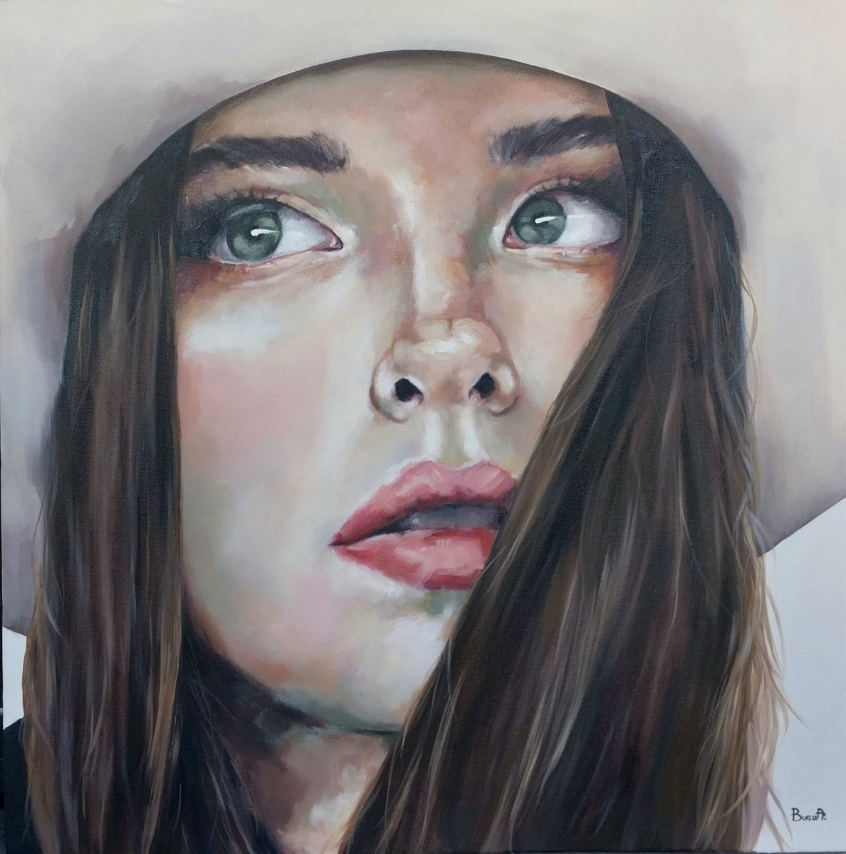 Portrait By Burcu Akarcay, 24 X 24, Artwork For Sale On Artfinder