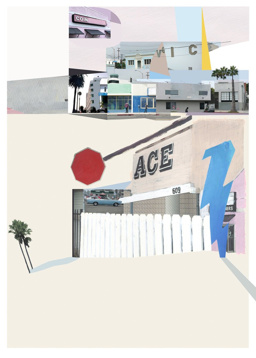 Abstract Cityscapes Print By Bonnie And Clyde, 28 X 39, The Ace, Original Artwork