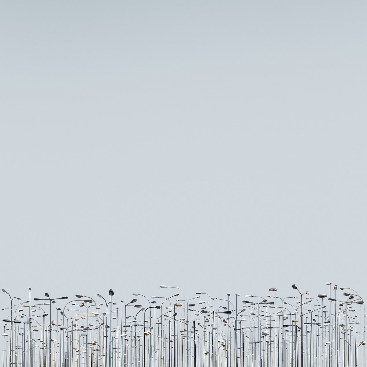 Urban And Pop Cityscapes Photograph By Robert Houzar, 35 X 35", Street Lamps, Original Artwork