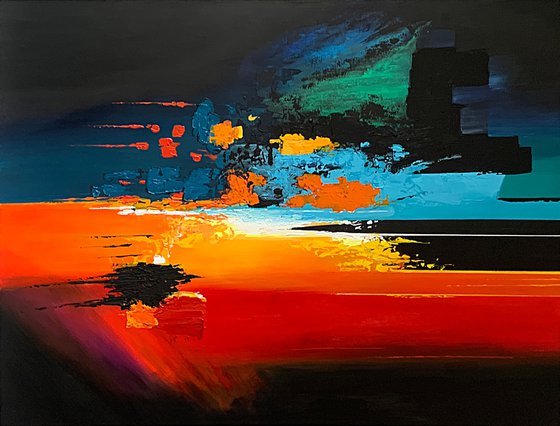 Vibrant Red black modern
