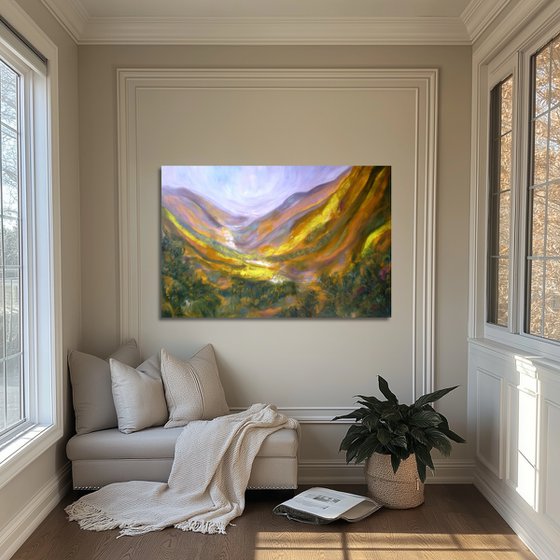 Ascent To The Mountains,125x85cm Large painting