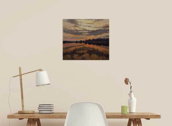 Sunset painting - sky landscape