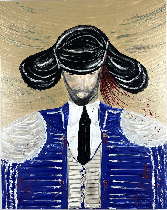 Vuelta al Ruedo — Cobalt Matador on Gold