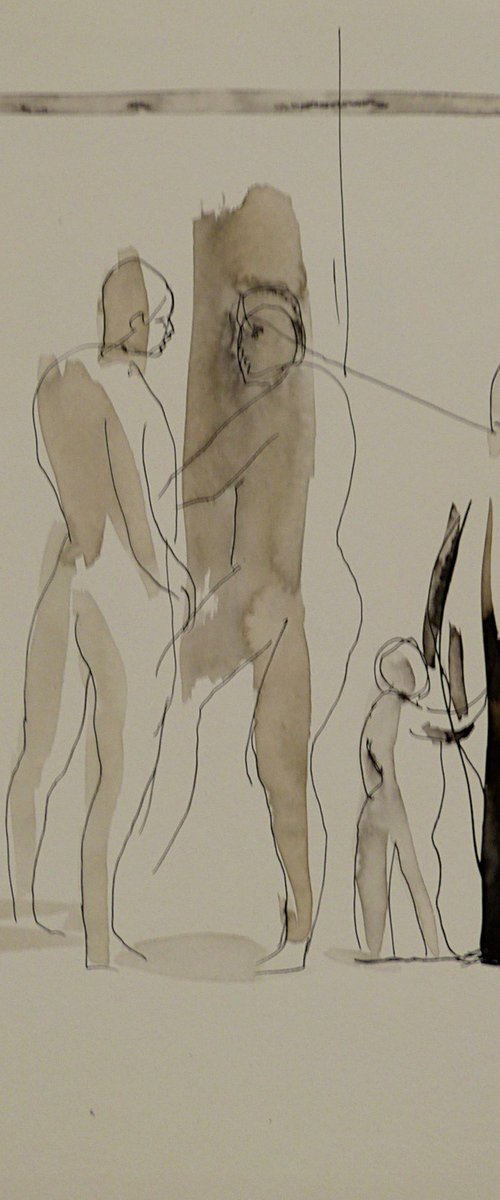 Quadripartite Drawing, 24x32 cm by Frederic Belaubre
