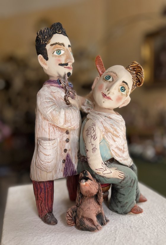 In the barbershop or waiting for the ear.