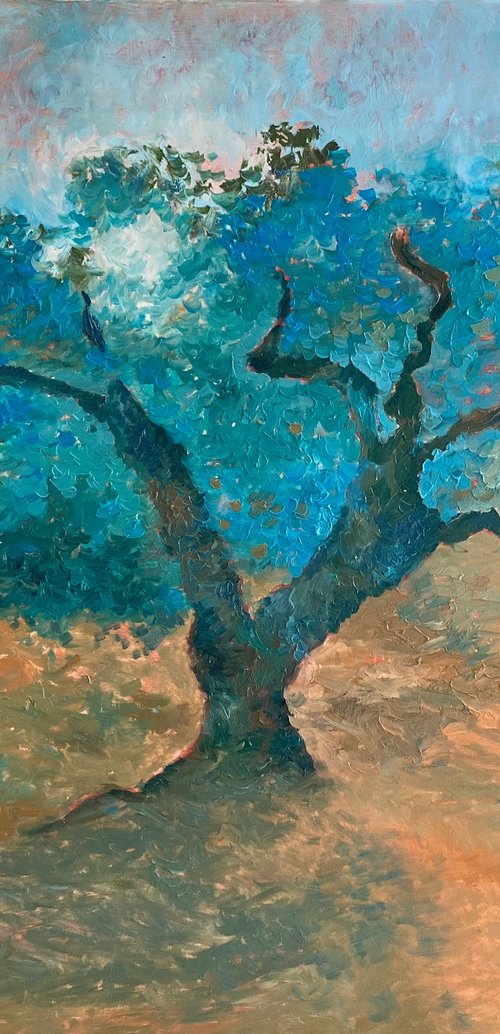 Landscape Painting - BLUE MEMORIES by Dasha Pogodina